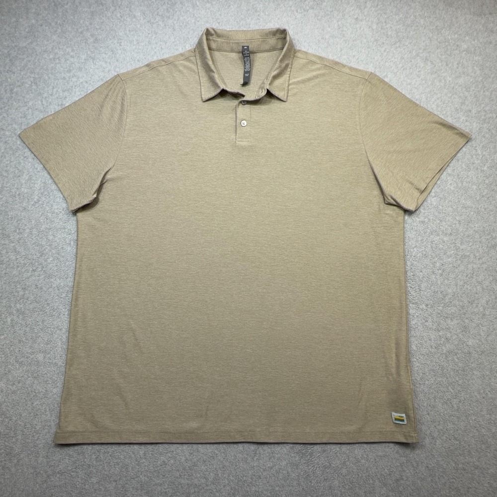 Vuori Strato Tech Polo Shirt Mens XXL Beige Performance Lightweight Casual V188